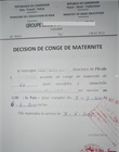 Décision de mise en congé de maternité